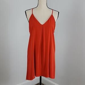 Alice + Olivia Fierra Red Orange Silk Racerback Mini Dress MINOR FLAWS Size S